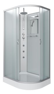 Душевая кабина Niagara NG-3312-14LBKTG с гидромассажем 120x80см серебро/матовое